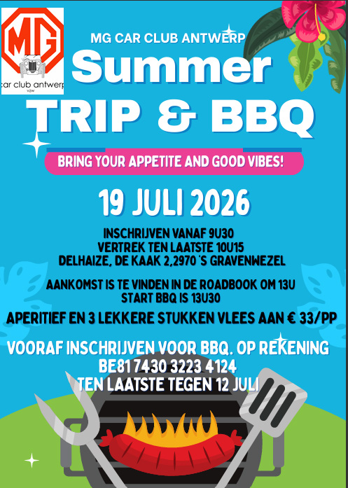 Rit van de MG Car Club, afgesloten mett een heerlijke barbecue